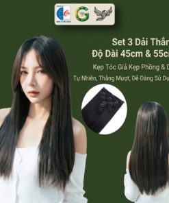 Kẹp Tóc Giả Kẹp Phồng Sét 3 Dải Thẳng có độ dài 45cm và 55cm