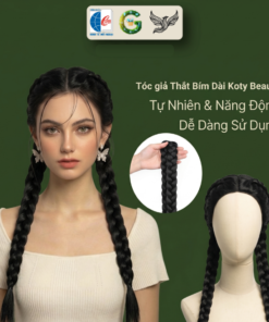 Tóc giả thắt bím dài đẹp cho nữ Koty Beauty, tóc tết giả thắt bính 60cm