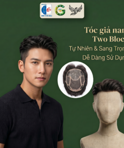Tóc giả nam Two Block cho tóc hói làm từ sợi chuối